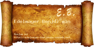 Edelmayer Benjámin névjegykártya